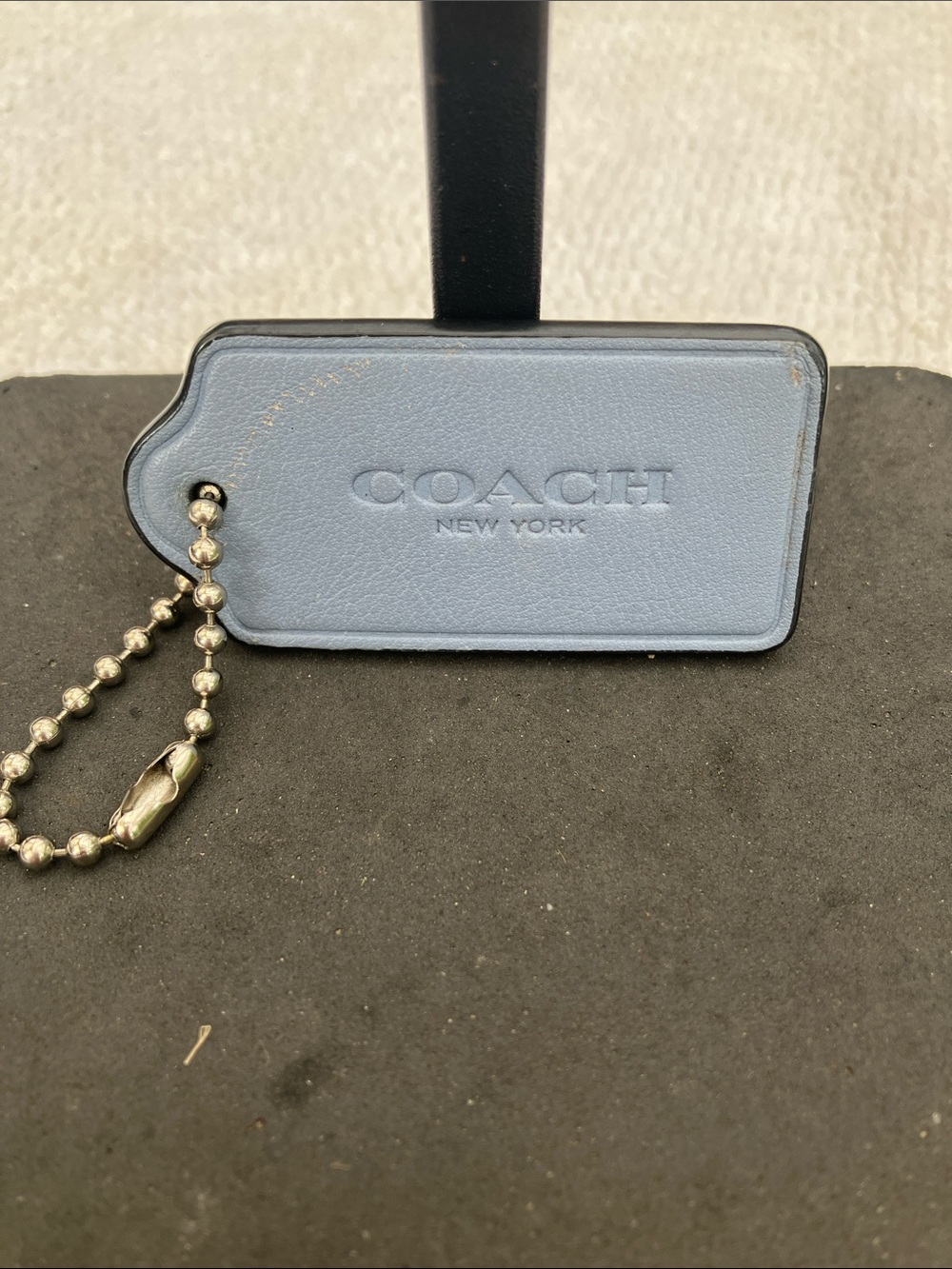 RARE Coach Legacy Sky Blue & Brown 2-1/2” hang tag